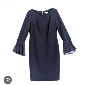 Calvin Klein Black Long Sleeve Dress with Flared Cuffs